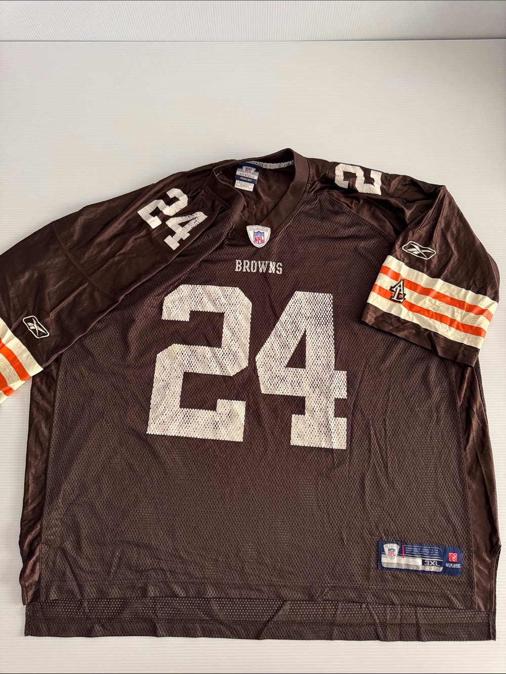 NFL Cleveland Browns Brown and White #24 Football Jersey